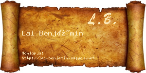 Lai Benjámin névjegykártya