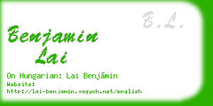benjamin lai business card